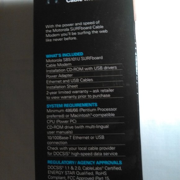 Motorola SURFboard Cable Modem; Model: SB5101U-In Original Box-Last ONE - Picture 5 of 15